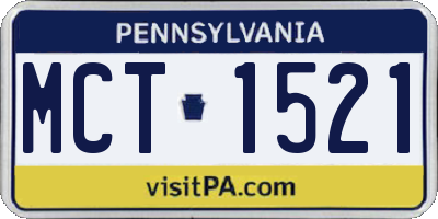 PA license plate MCT1521