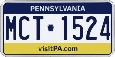 PA license plate MCT1524