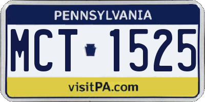 PA license plate MCT1525