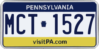 PA license plate MCT1527