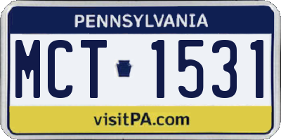 PA license plate MCT1531