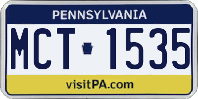 PA license plate MCT1535