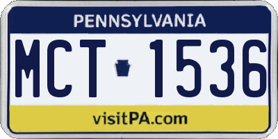 PA license plate MCT1536