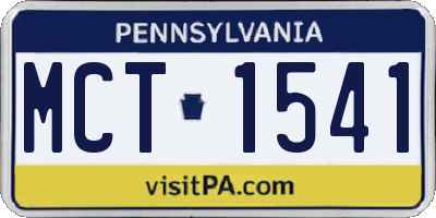 PA license plate MCT1541