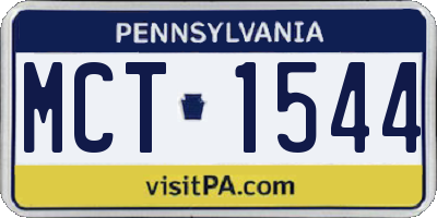 PA license plate MCT1544