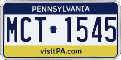 PA license plate MCT1545