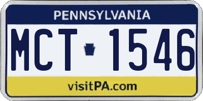 PA license plate MCT1546