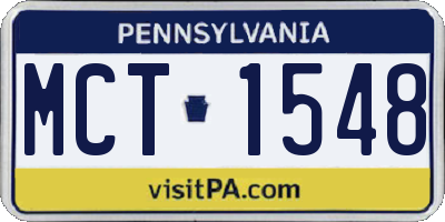PA license plate MCT1548