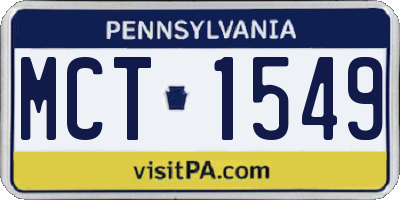 PA license plate MCT1549