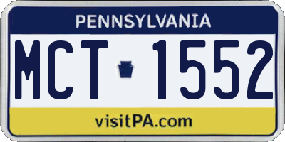 PA license plate MCT1552