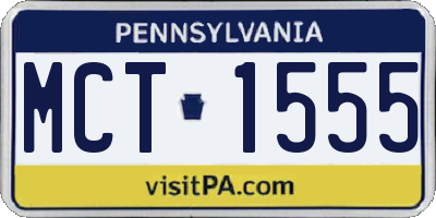 PA license plate MCT1555
