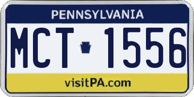 PA license plate MCT1556