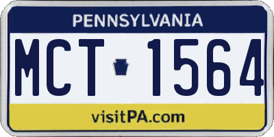 PA license plate MCT1564