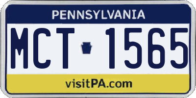 PA license plate MCT1565