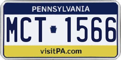 PA license plate MCT1566