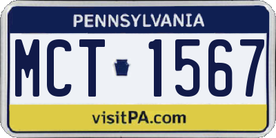 PA license plate MCT1567
