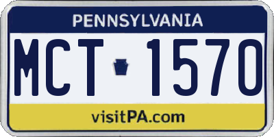 PA license plate MCT1570