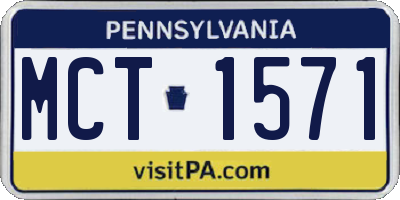PA license plate MCT1571