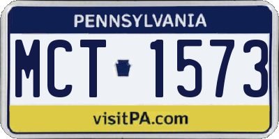 PA license plate MCT1573