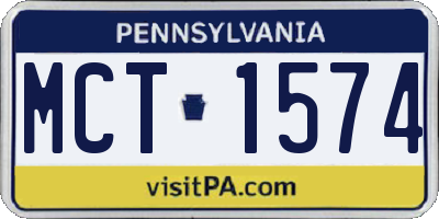 PA license plate MCT1574