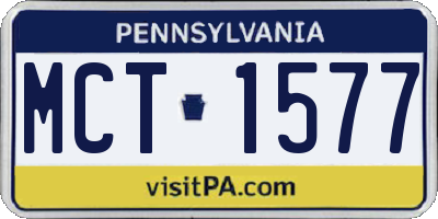 PA license plate MCT1577