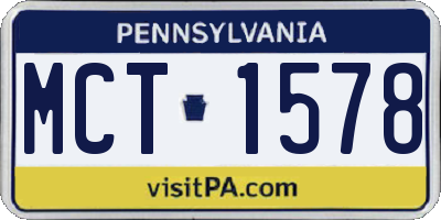 PA license plate MCT1578