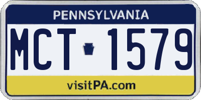 PA license plate MCT1579
