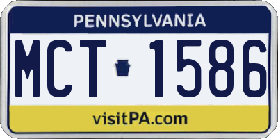 PA license plate MCT1586