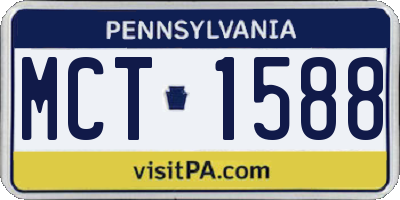 PA license plate MCT1588