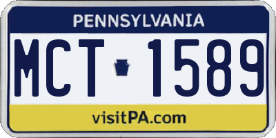PA license plate MCT1589