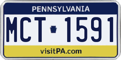 PA license plate MCT1591