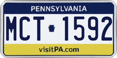 PA license plate MCT1592