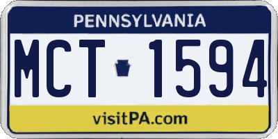 PA license plate MCT1594