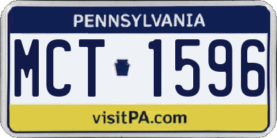 PA license plate MCT1596