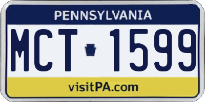 PA license plate MCT1599