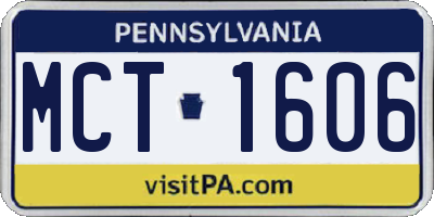 PA license plate MCT1606