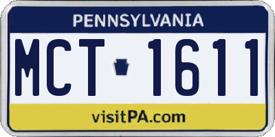 PA license plate MCT1611