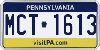 PA license plate MCT1613