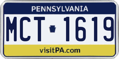 PA license plate MCT1619