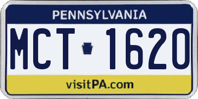 PA license plate MCT1620