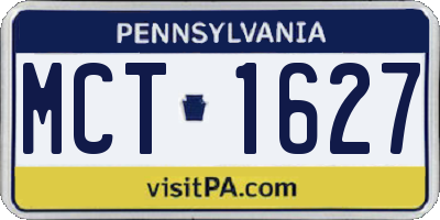PA license plate MCT1627
