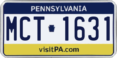PA license plate MCT1631