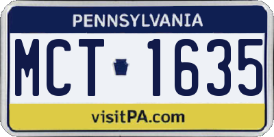 PA license plate MCT1635