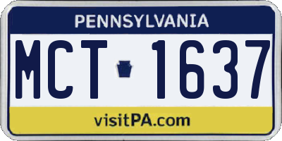 PA license plate MCT1637