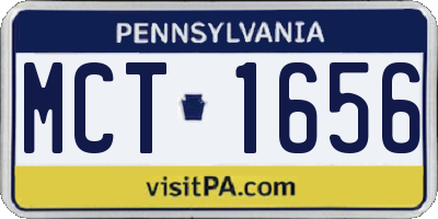 PA license plate MCT1656