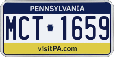 PA license plate MCT1659