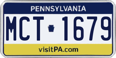 PA license plate MCT1679