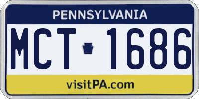 PA license plate MCT1686