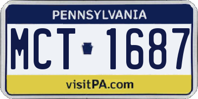 PA license plate MCT1687