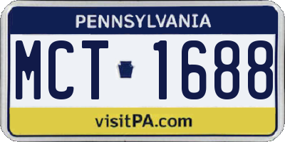 PA license plate MCT1688